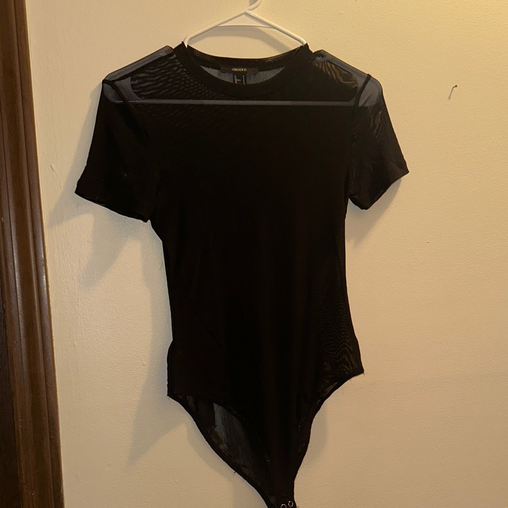 Mesh Alt Black Short Sleeve Bodysuit